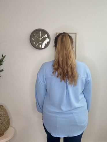 Chemise fluide avec broches dorées grande taille