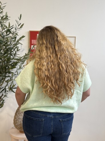 Gilet trois-quarts ample rose grande taille