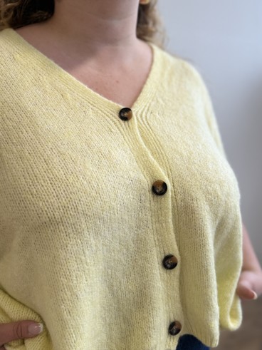 Gilet trois-quarts ample rose grande taille