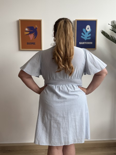 Robe courte en coton à rayures