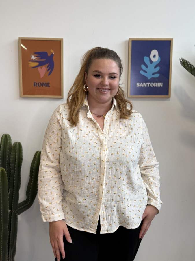 Chemise coton mini tulipes