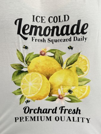 Tee shirt blanc "Silia" imprimé citrons et lemonade TU