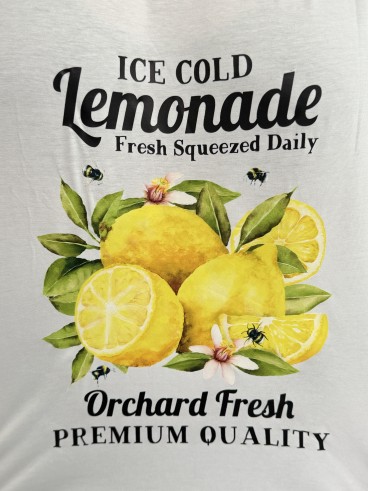 Tee shirt blanc "Silia" imprimé citrons et lemonade TU