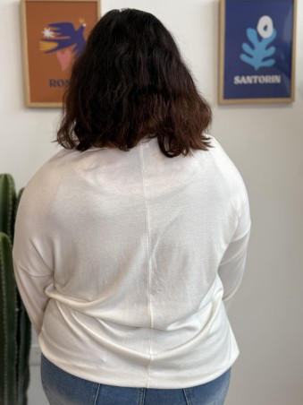 Pull fin amour Adelina blanc