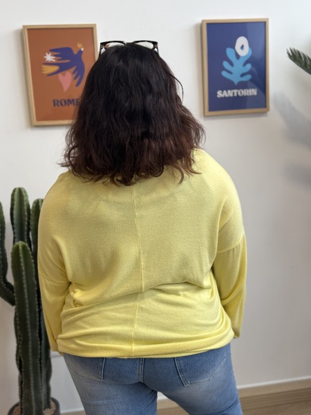 Pull fin amour Adelina jaune