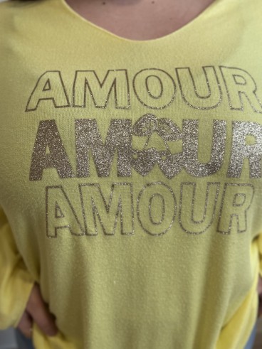 Pull fin amour Adelina blanc mi long grande taille