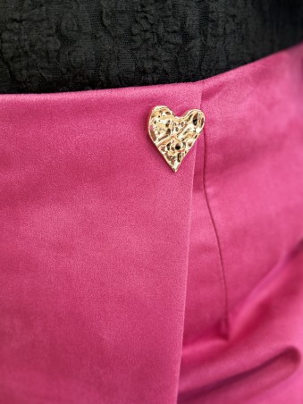 Jupe short broche Esmée fuschia