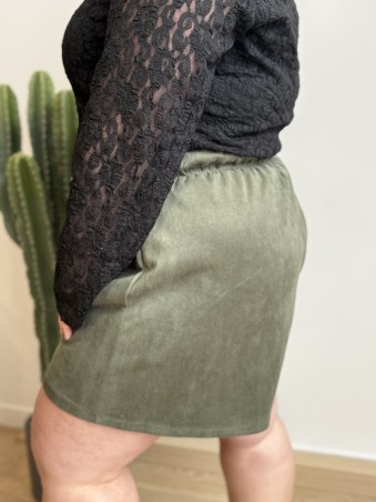 Jupe short broche Esmée kaki