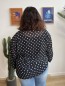 Blouse fluide pois noeud noir