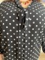 Blouse fluide pois noeud noir