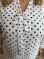 Blouse fluide pois noeud blanc