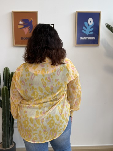 Chemise fluide léopard jaune