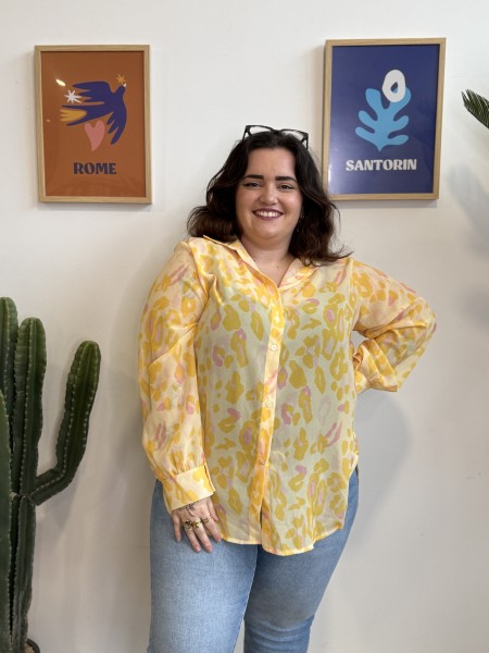 Chemise fluide léopard jaune