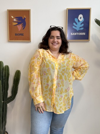 Chemise fluide léopard jaune
