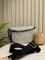 Sac banane lurex tissé motif géometrique noir