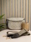 Sac banane lurex tissé motif géometrique beige