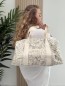 Sac polochon en coton imprimé floral blanc AMOUR