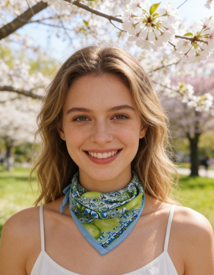 Carré effet soie 70x70cm citrons bleu