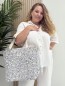 Sac cabas en coton imprimé floral bleu AMOUR