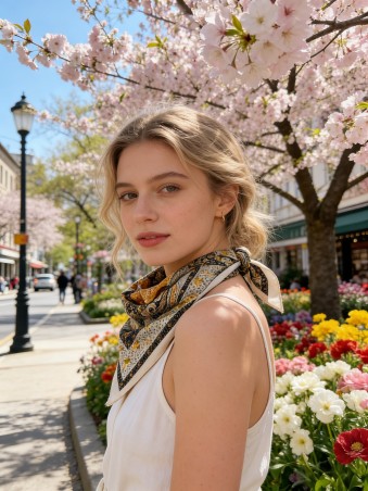 Carré effet soie 70x70cm tableau beige