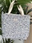 Sac cabas en coton imprimé floral bleu AMOUR