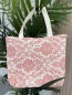 Sac cabas en coton imprimé floral corail AMOUR