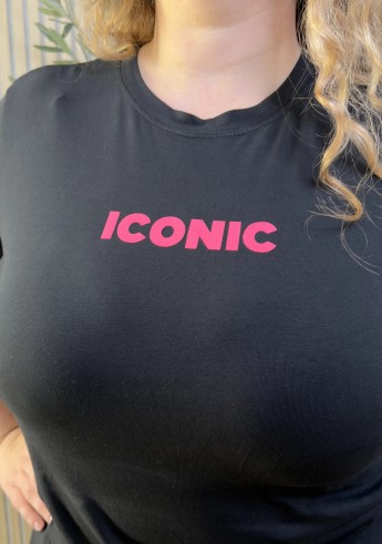 T-shirt Iconic noir grande taille