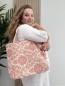 Sac cabas en coton imprimé floral corail AMOUR