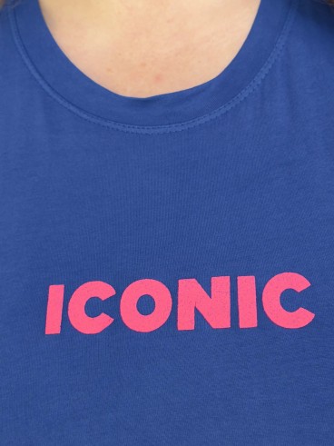 T-Shirt Curvy Iconic Bleu grande taille