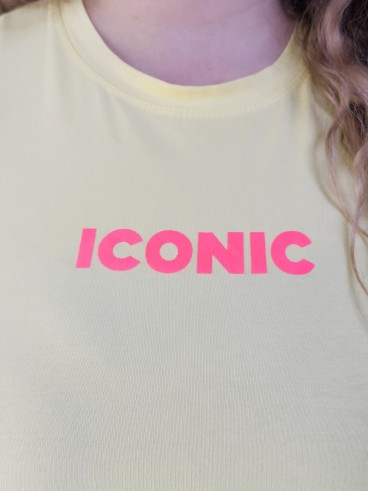 T-Shirt Curvy Iconic Jaune grande taille