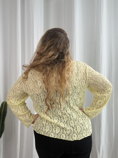 Top Tout En Dentelle Jaune