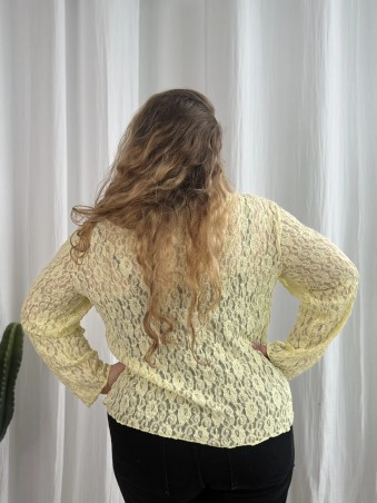 Top Tout En Dentelle Jaune