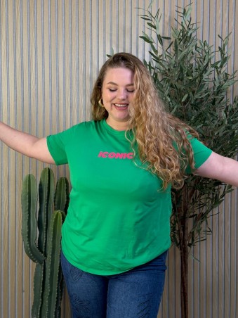 T-Shirt Curvy Iconic Vert grande taille