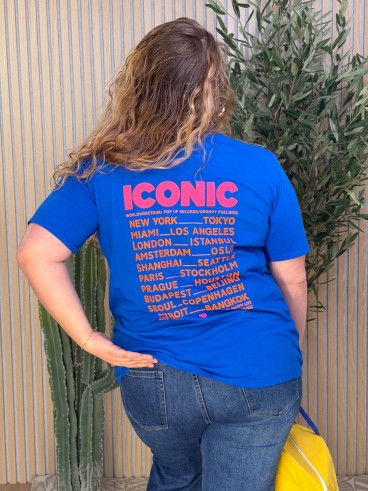 T-Shirt Curvy Iconic Bleu grande taille
