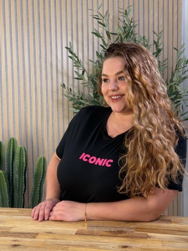 T-shirt Iconic noir grande taille