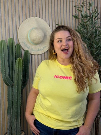 T-Shirt Curvy Iconic Jaune grande taille