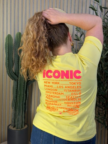 T-Shirt Curvy Iconic Jaune grande taille