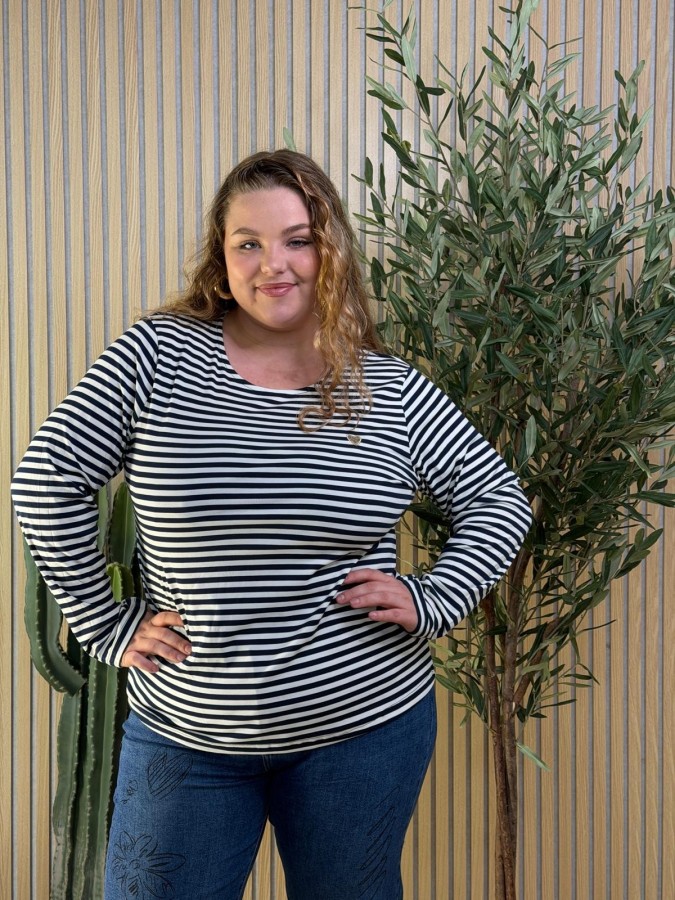 Top marinière coeur brodé