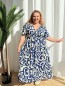 Robe Longue Fluide Labyrinthe bleu