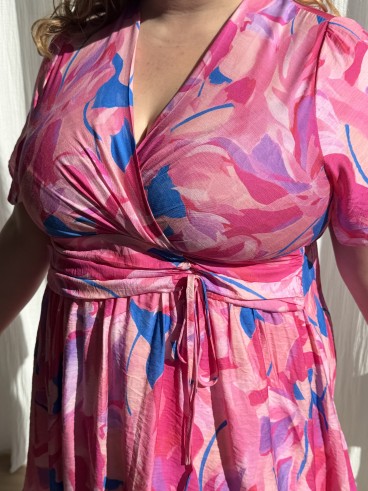Robe fluide fuchsia Violette grande taille