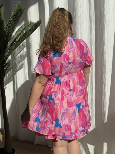 Robe fluide fuchsia Violette grande taille