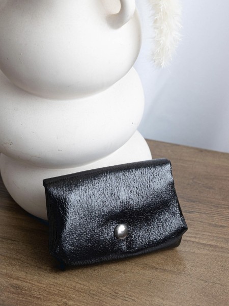 Porte monnaie synthétique irisé noir