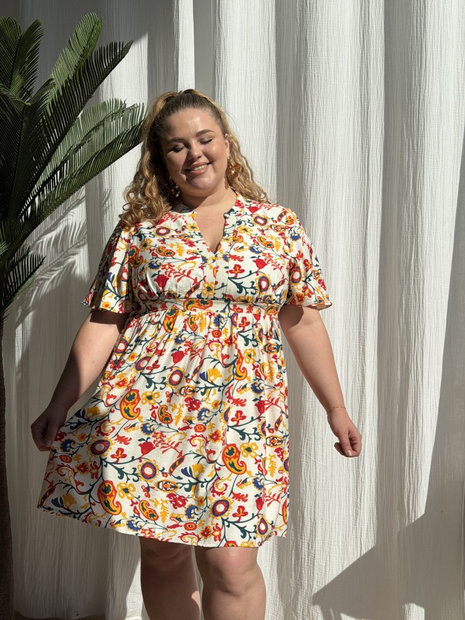 Robe courte fluide floral Garance