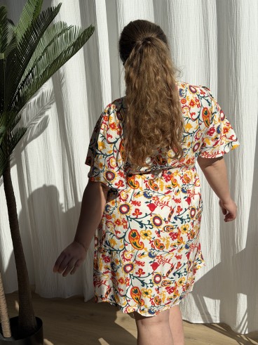 Robe courte fluide floral Garance grande taille