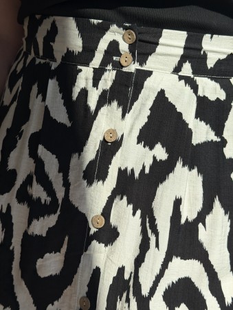 Jupe Longue Fluide Labyrinthe Noir