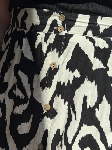 Jupe Longue Fluide Labyrinthe Noir grande taille