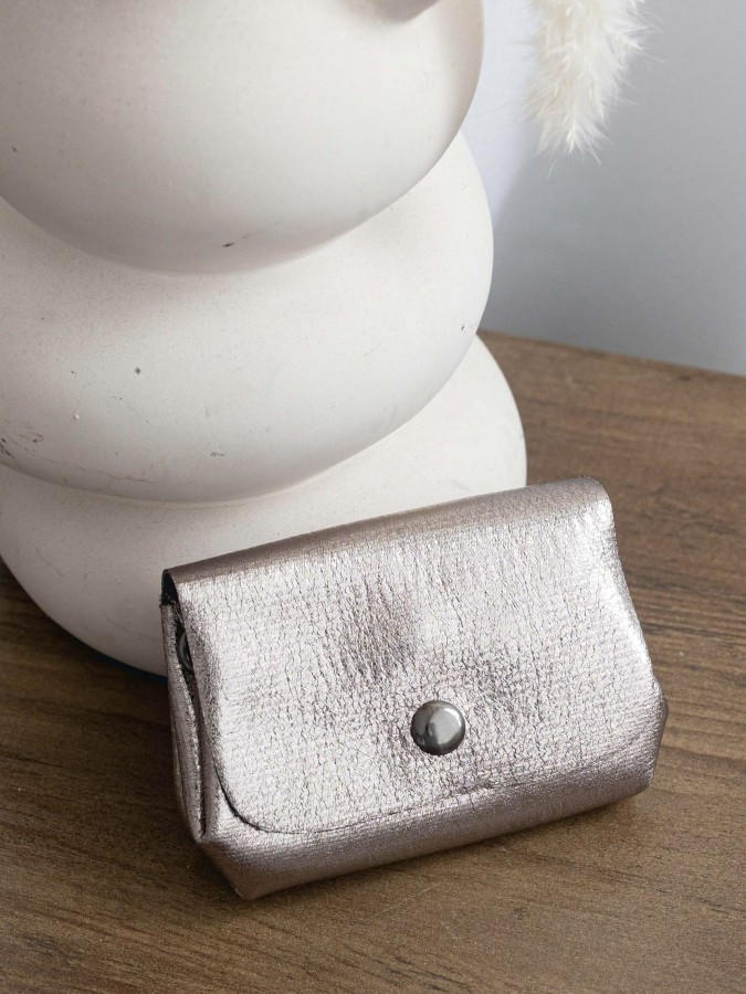 Porte monnaie synthétique irisé bronze