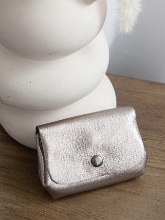 Porte monnaie synthétique irisé bronze