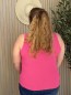 Débardeur Côtelé Curvy Basique Fuchsia