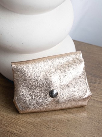Porte monnaie synthétique irisé champagne